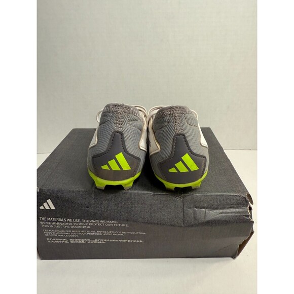 093 Adidas White/Yellow Cleats-US 11 Kids - Picture 4 of 5